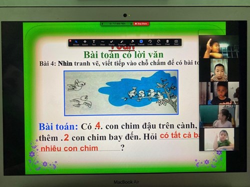 Ngày 23/3/2020 Cô trò khốí 1 tổ chức học trực tuyến trên phần mềm Zoom